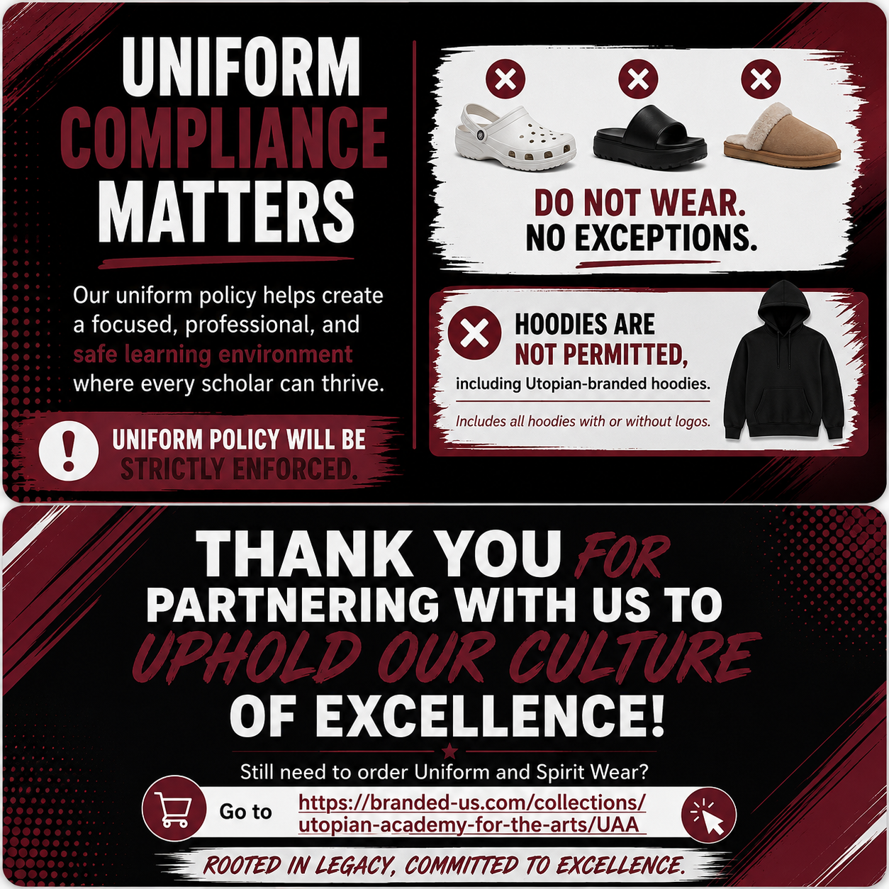 Uniform Compliance Matters - Footwear and Hoodie Policy
